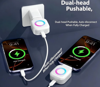 140W Super Fast Charging Adapter - Dual Head Pushable