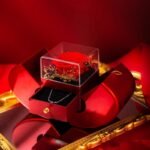 Fashion Jewelry Box Red Apple Christmas Gift Necklace Eternal Rose For Girl Mother's Day Valentine's Day Gifts With Artificial Flower Rose Flower Jewelry Box - Image 7