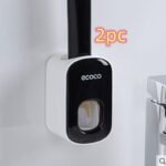 Wall Mounted Automatic Toothpaste Holder Bathroom Accessories Set Dispenser - Image 4