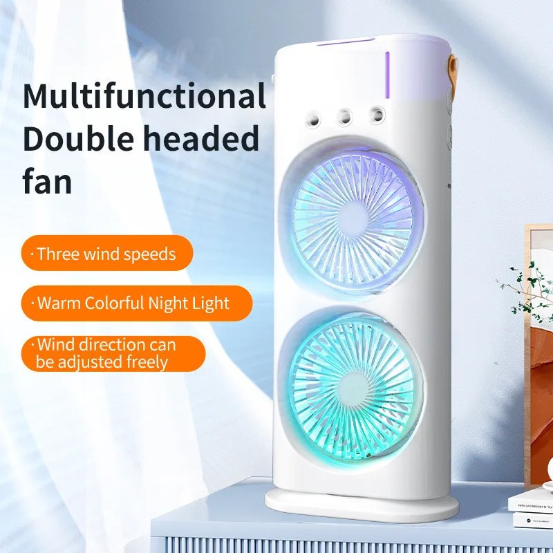 42096189-7880-46c6-8720-bd79c3d8dedd.jpg Double-ended Spray Fan Portable Humidifier Fan Air Conditioner Household Small Air Cooler Hydrocooling Portable Air Adjustment - Image 1