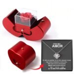 Fashion Jewelry Box Red Apple Christmas Gift Necklace Eternal Rose For Girl Mother's Day Valentine's Day Gifts With Artificial Flower Rose Flower Jewelry Box - Image 10