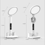 LED Clock Table Lamp USB Chargeable Dimmable Desk Lamp Plug-in LED Fan Light Foldable Eye Protection Reading Night Light - Image 5