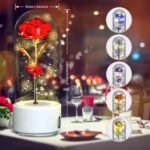 Creative 2 In 1 Rose Flowers LED Light And Bluetooth-compatible Speaker Valentine's Day Gift Rose Luminous Night Light Ornament In Glass Cover - Image 8