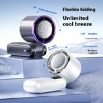 New Ice Pack High-Speed Handheld Eletirc Fan Speed Adjustable Folding Mini Fan Portable Outdoor Hanging Neck Small Fan - Image 10