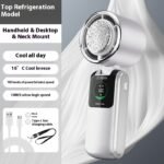 New Ice Pack High-Speed Handheld Eletirc Fan Speed Adjustable Folding Mini Fan Portable Outdoor Hanging Neck Small Fan - Image 6