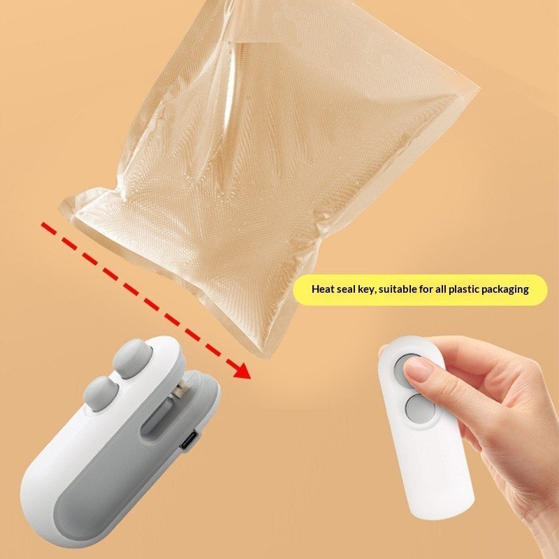 Mini 2 In 1 Sealer Heat Sealer Bag Opening Machine For Snacks Home USB Sealer Vacuum Sealer Snacks Plastic Bag Heat Sealer - Image 4