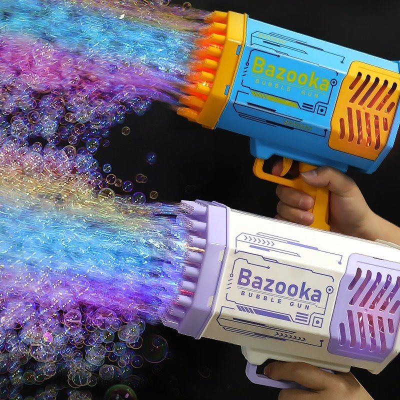 b2796a3b-d84c-4de6-85a7-8b9e81a7398d.jpg Bubble Gun Rocket 69 Holes Soap Bubbles Machine Gun Shape Automatic Blower With Light Toys For Kids Pomperos - Image 1