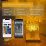 LED Water Ripple Ambient Night Light USB Rotating Projection Crystal Table Lamp RGB Dimmable Home Decoration 16 Color Gifts - Image 2