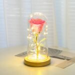 Valentines Day Gift  For Girlfriend Eternal Rose Flowers LED Light In Glass Cover Day Wedding Decoration Favors Mother Day Female Gift  Gift - Image 6
